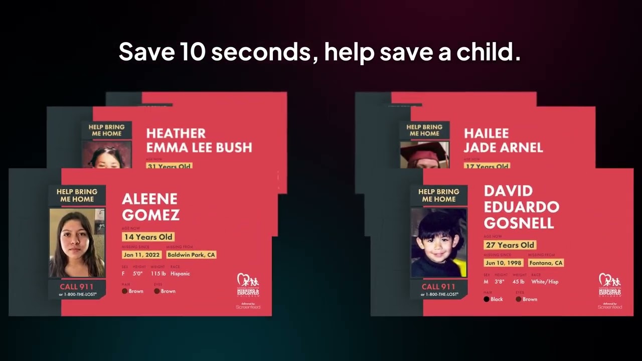 National Center for Missing and Exploited Children (NCMEC): Digital Signage Content App