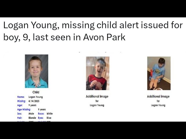 Logan Young, missing child alert issued for boy, 9, last seen in Avon Park