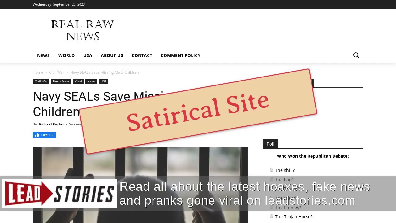 Fact Check: US Navy SEALs Did NOT ‘Save Missing Maui Children’