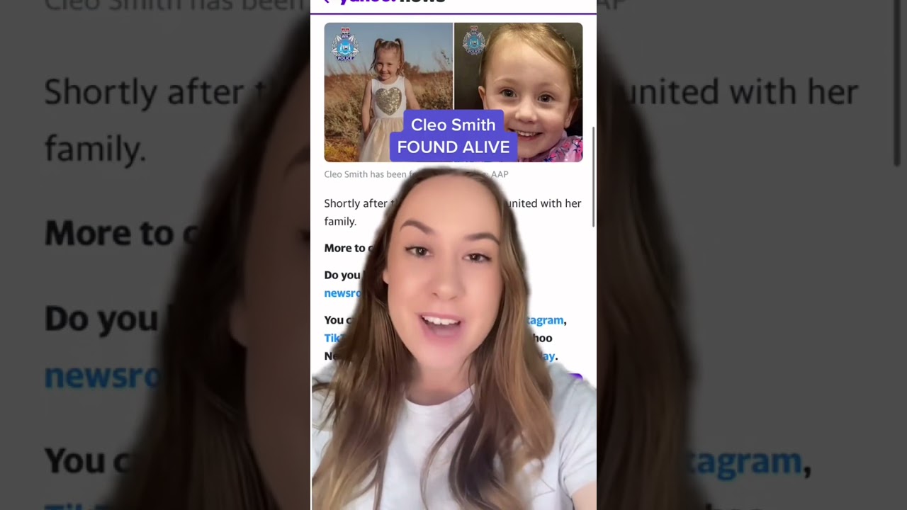 #CleoSmith has been FOUND ALIVE 🙌🏼 | #YahooAustralia #breakingnews #shorts