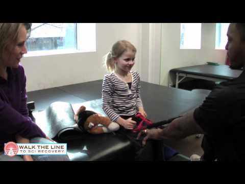 Holly Pediatric paraplegic child spinal cord injury recovery exercises Jan 2011