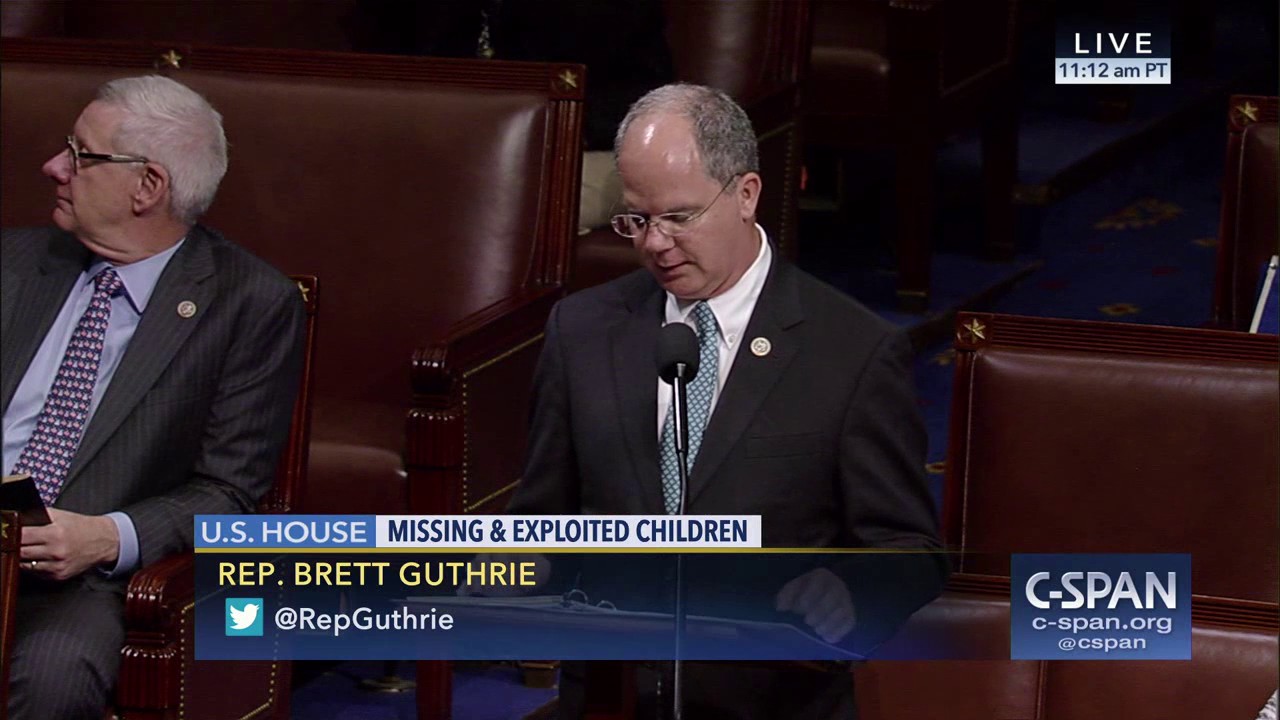 Guthrie Discusses Improving Support for Missing and Exploited Children Act of 2017