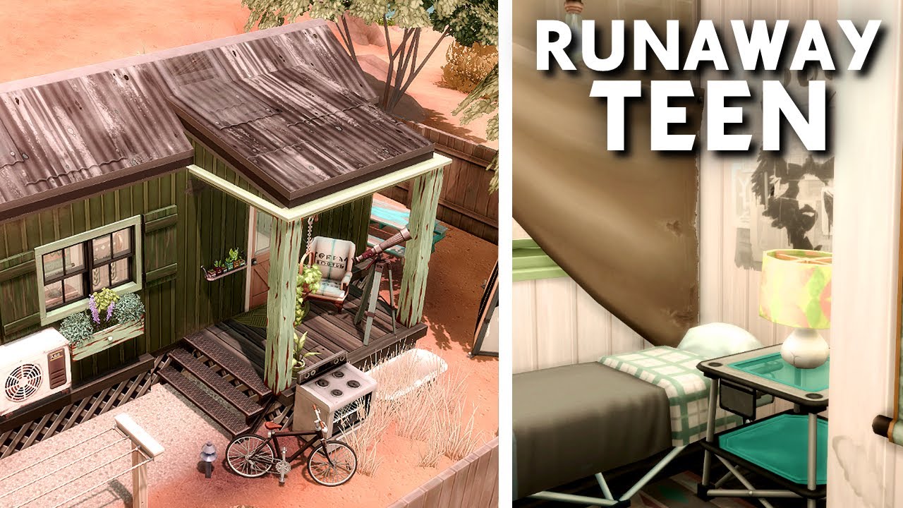 building a tiny house for a runaway teen in the Sims 4 – Speed Build