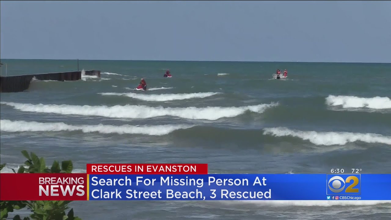 Search For Missing Person At Beach In Evanston, 3 Rescued