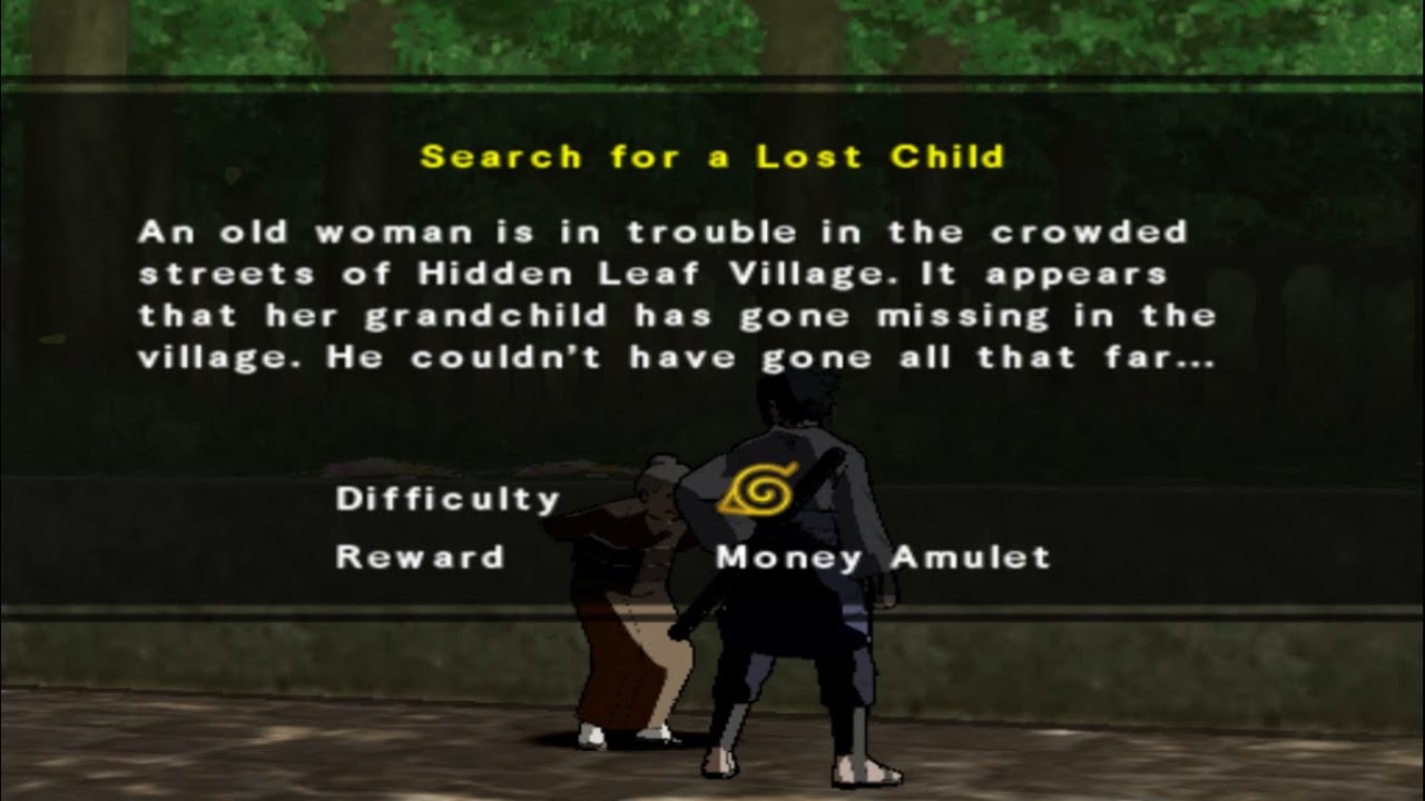 Search For A Lost Child (Side Quest) – sasuke shippuden ultimate ninja 5 walkthrough
