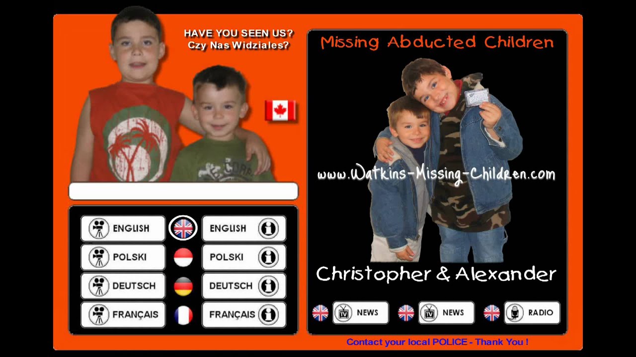 CHRISTOPHER & ALEXANDER – Missing Children – Zaginione Dzieci – Vermisste Kinder – Enfants Disparus