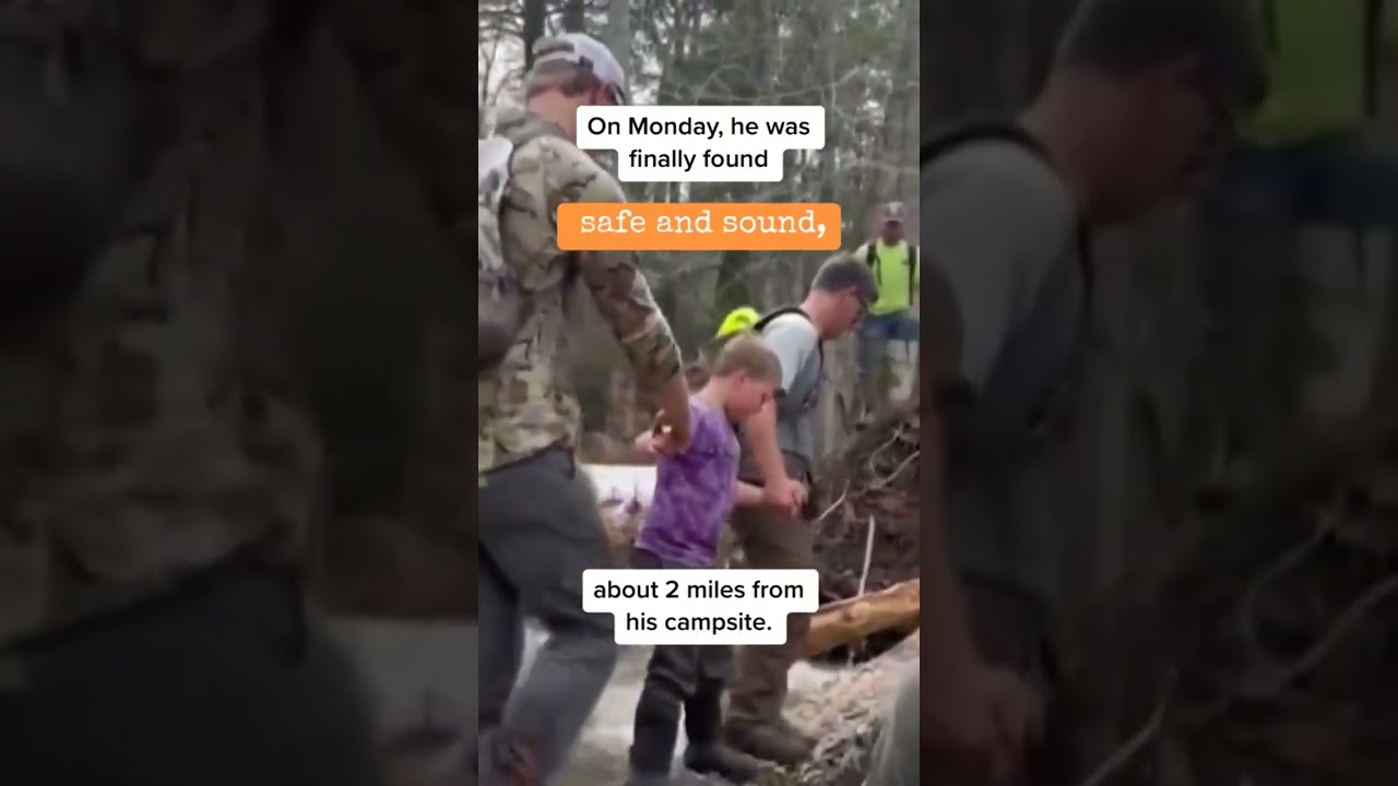 8-year-old boy who got lost gathering firewood while camping found safe two days later #shorts