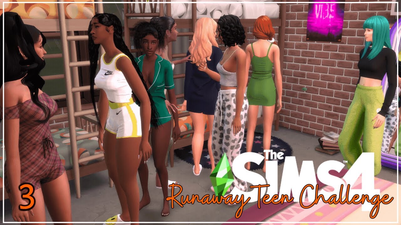 Sleepover & more! 🎨🏠| Runaway Teen Challenge #3 | The Sims 4
