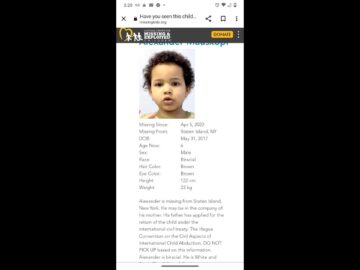 MISSING EXPLOITED CHILDREN HAVE YOU SEN 6 Y /O ALEXANDER MAUSKOPF?