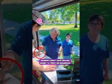 Heartwarming ❤️ Young Stranger Helps Grandpa and Grandson at Ice Cream Truck! 🍦 #kindness #shorts