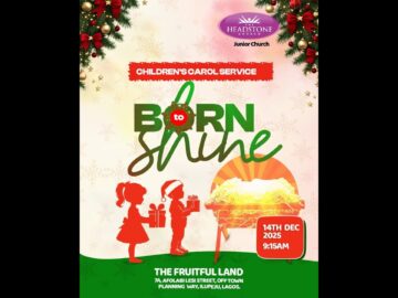 CHILDREN CHURCH CAROL SERVICE || BORN TO SHINE ||14TH DECEMBER 2025