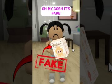 Giving My Little Sister a FAKE Labubu .. 😡 #brookhaven #roblox