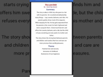The Lost Child Summary Class 9 English #class9#english#summary#ytshorts#education#thestudyspottt