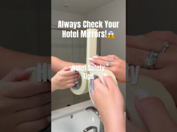 Viral Hotel Safety Tips! #safety #hotel #mom #staysafe #travel #mirror #safety #viralshort
