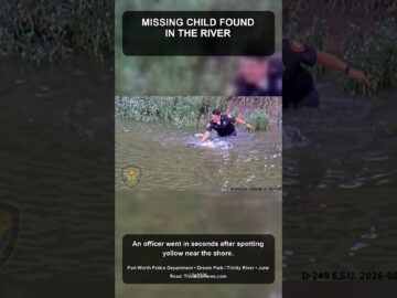 Fort Worth Officer Spots Missing Child in River #Shorts
