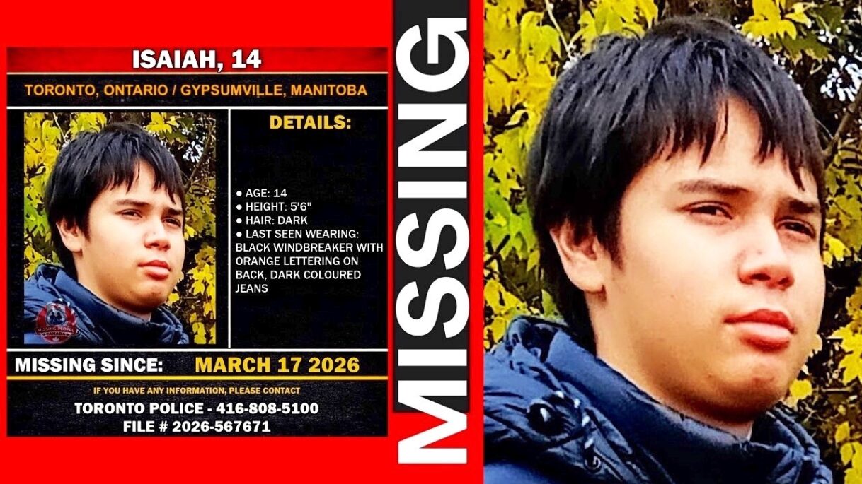 Isaiah (*Family Name N/A): Missing 14 Yr. Old Indigenous Boy – Toronto, Ontario – March 17th 2026