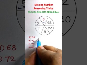Missing Number| Reasoning Tricks| Reasoning Classes for SSC CGL CHSL MTS CRPF|| #shorts