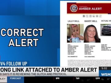 An AMBER Alert link directed Tennessee cell phone users to the wrong missing child
