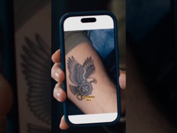 Little Girl Saw a Biker’s Tattoo… Then She Said My Sister Has It 😳 #shorts #usaarmy #usashorts #usa