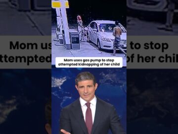 Mom uses gas pump to stop attempted kidnapping of her child #shorts