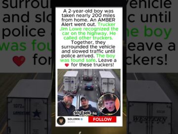 Truckers Surrounded a Car to Save a Missing 2-Year-Old Boy ❤️#shorts #heroes #rescue