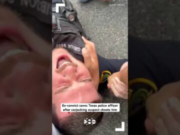 Ex-convict saves Texas police officer after carjacking suspect shoots him