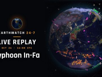 Earth Live Replay · Oct 26, 2026 · 16:00–00:00 UTC · Typhoon In-Fa & Cyclone Arnab